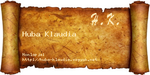 Huba Klaudia névjegykártya