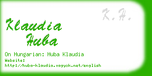 klaudia huba business card